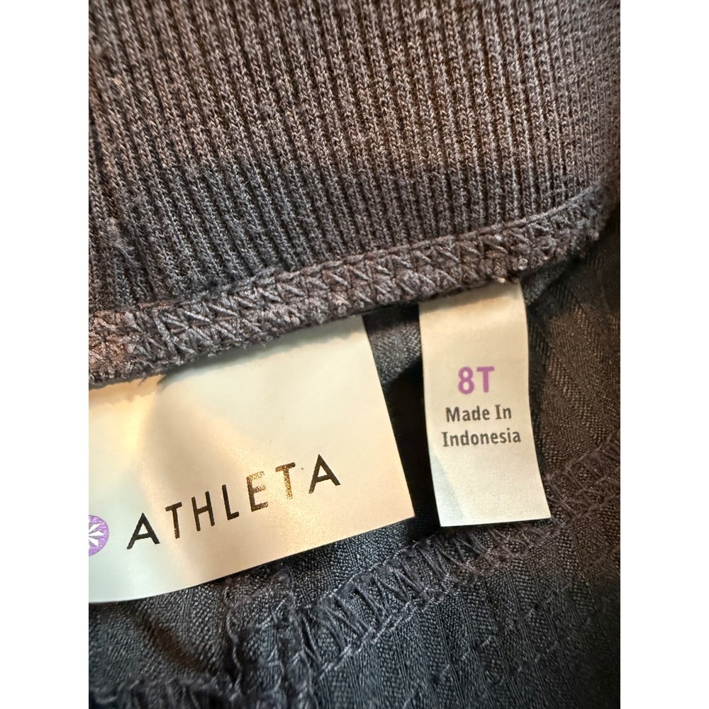 Athleta Joggers Dark Gray Textured Drawstring Waist Pants Womens Size 8T Tall - Picture 3 of 8
